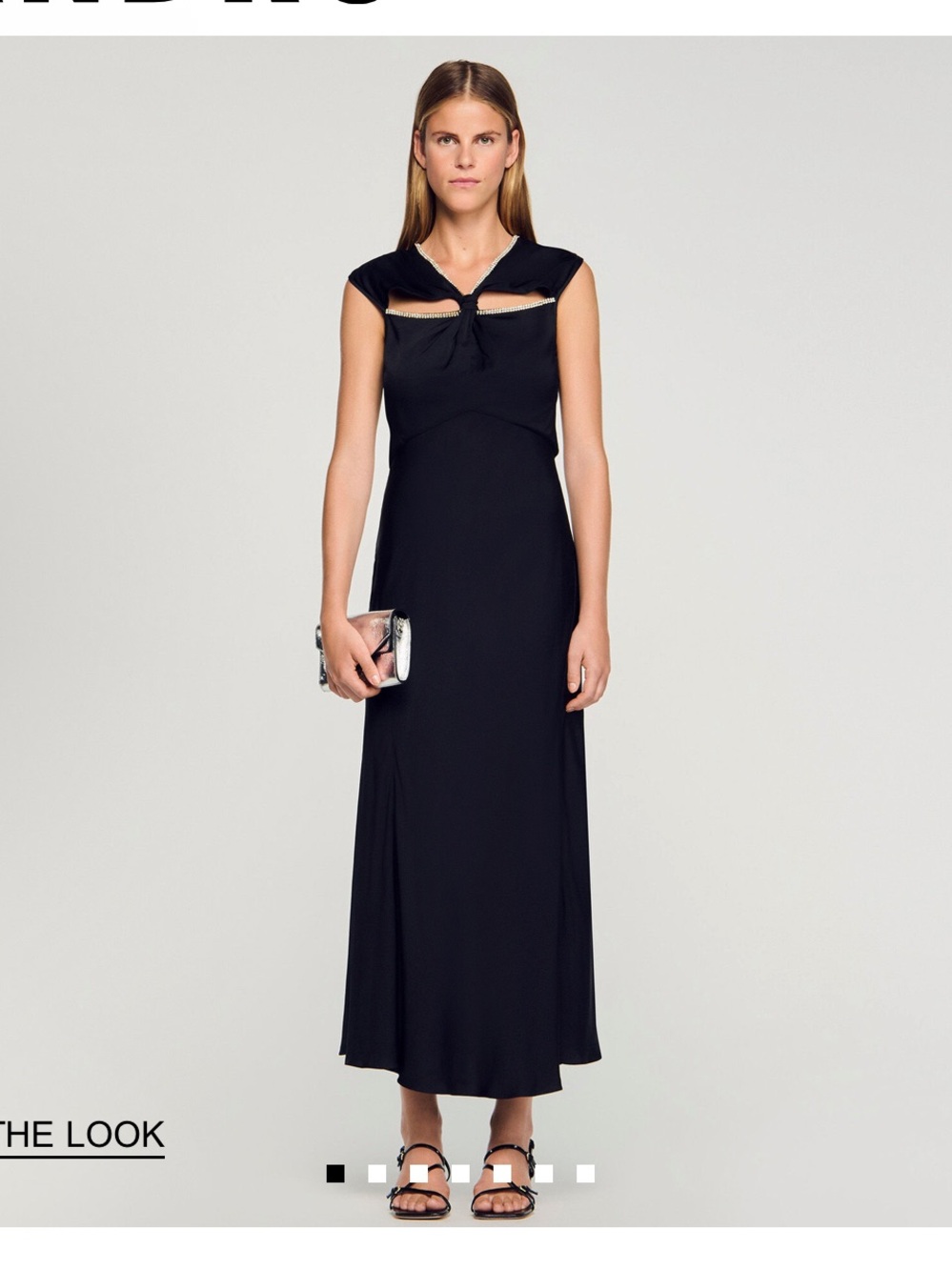 Sandro Black Maxi Dress with Keyhole Detail